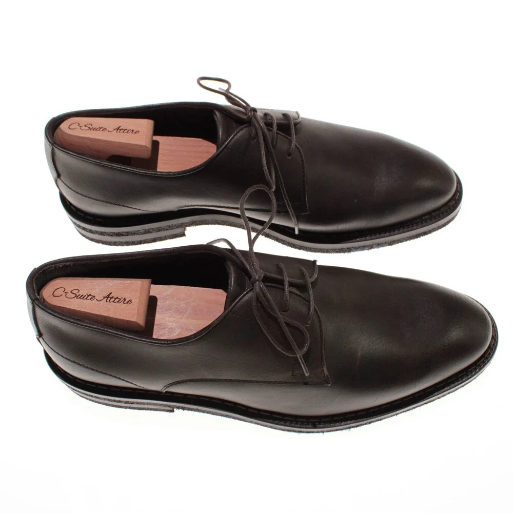 Di Bianco NWD Derby Dress Shoes Size 10 US in Dark Brown Leather Made in Italy